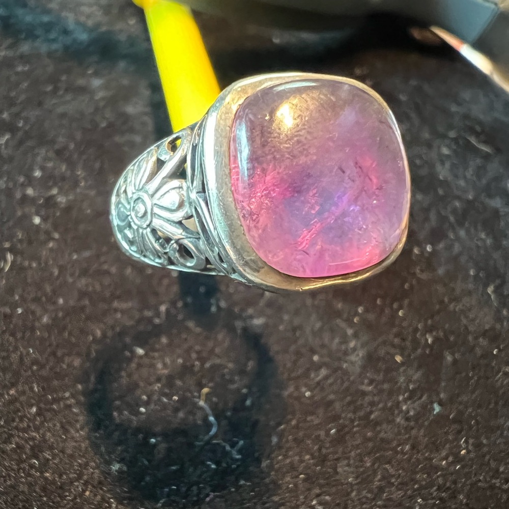 Source Unknown Silver And Purple Ring - image 6